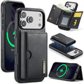 DG.MING M6 Series For iPhone 18 Pro Max / 17 Pro Max Case Magnetic Wallet PU + PC + TPU Phone Cover - Black
