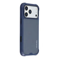 MUTURAL For iPhone 18 Pro Max / 17 Pro Max Magnetic Case Leather Coated TPU + PC Phone Cover with Metal Camera Frame - Dark Blue
