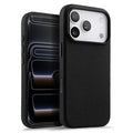 MELKCO For iPhone 18 Pro Max / 17 Pro Max Magnetic Case Genuine Cow Leather + PC Phone Cover with Metal Keys  /  AI Button - Black