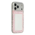 For iPhone 18 Pro Max / 17 Pro Max Case Glitter Epoxy Soft TPU Clear Back Cover - Pink