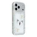 For iPhone 18 Pro Max / 17 Pro Max Case DIY Butterfly Glitter Epoxy Soft TPU Phone Back Cover - White