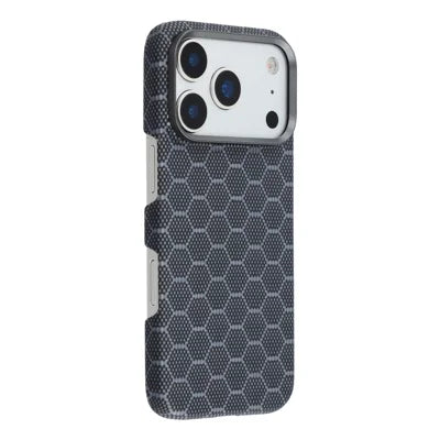 For iPhone 18 Pro Max / 17 Pro Max Magnetic Case Honeycomb Texture Aramid Fiber Phone Cover