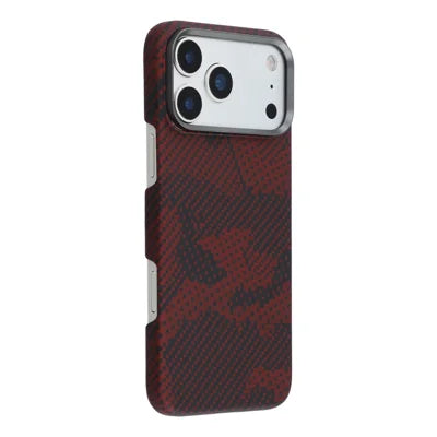 For iPhone 18 Pro Max / 17 Pro Max Magnetic Case Camouflage Pattern Aramid Fiber Phone Cover with Metal Lens Frame
