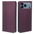 For iPhone 18 Pro Max / 17 Pro Max Case Four Leaf Clover Leather Flip Phone Cover Stand Wallet - Dark Purple