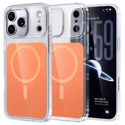 For iPhone 18 Pro Max / 17 Pro Max Case Skin-touch Acrylic + TPU Cover Compatible with MagSafe - Orange