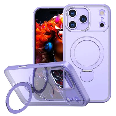 For iPhone 18 Pro Max / 17 Pro Max Case Rotating Kickstand Skin-touch TPU + PC Phone Cover Compatible with MagSafe - Lilac Purple