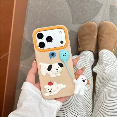 For iPhone 18 Pro Max / 17 Pro Max Silicone Case Cute Balloon Dog Design Shockproof Phone Back Cover