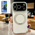 For iPhone 18 Pro Max / 17 Pro Max Rotating Kickstand Case Compatible with MagSafe TPU Phone Cover with Screen Protector - White