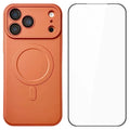 For iPhone 18 Pro Max / 17 Pro Max Case Compatible with MagSafe Precise Cutouts Solid Color Phone Cover with Screen Protector - Orange