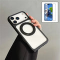 For iPhone 18 Pro Max / 17 Pro Max Kickstand Case with Strap / Screen Film Compatible with MagSafe TPU Acrylic PC Phone Cover - Black