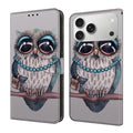 For iPhone 18 Pro Max / 17 Pro Max Case Foldable Stand Wallet Pattern Printing PU Leather Flip Phone Cover - Necklace Owl