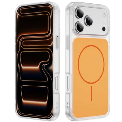 For iPhone 18 Pro Max / 17 Pro Max Case Compatible with MagSafe Skin Touch TPU PC Phone Back Cover - Orange