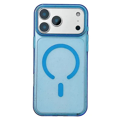 For iPhone 18 Pro Max / 17 Pro Max Case Compatible with MagSafe Clear Glitter Shockproof PC Phone Back Cover - Dark Blue