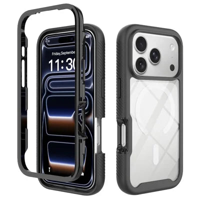 For iPhone 18 Pro Max / 17 Pro Max Magnetic Case PC + TPU Protective Phone Back Cover (No PET Film) - Black