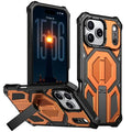 For iPhone 18 Pro Max / 17 Pro Max Magnetic Case Rotating Kickstand PC + TPU Shockproof Drop-proof Phone Cover - Orange