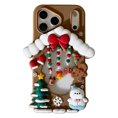 For iPhone 18 Pro Max / 17 Pro Max Silicone Case Christmas House Design Shockproof Anti Slip Phone Cover