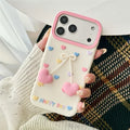 For iPhone 18 Pro Max / 17 Pro Max Silicone Case Cute Heart Shape Pendant Shockproof Phone Back Cover
