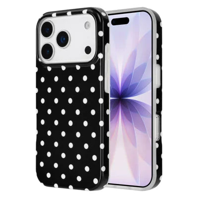 For iPhone 18 Pro Max / 17 Pro Max Case Dot Design IMD TPU Phone Back Cover - Black