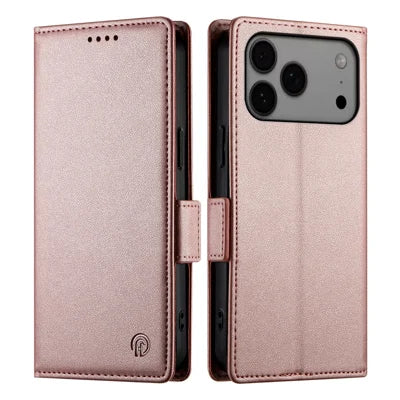 Bulk Purchasing For iPhone 18 Pro Max / 17 Pro Max Stand Case PU Leather Wallet Phone Cover - Rose Gold