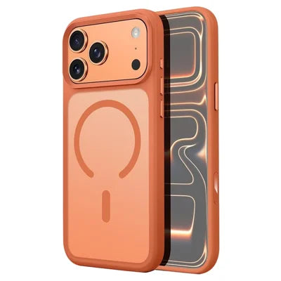 For iPhone 18 Pro Max / 17 Pro Max Magnetic Phone Cover Skin Touch TPU + PC Shockproof Back Case Compatible with MagSafe - Orange