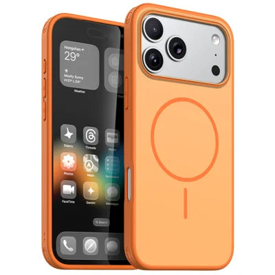 For iPhone 18 Pro Max / 17 Pro Max Magnetic Case Skin Touch PC + TPU Anti-Drop Phone Cover - Orange