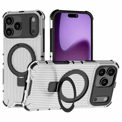 For iPhone 18 Pro Max / 17 Pro Max Magnetic Case with Kickstand PC + TPU Phone Cover Compatible with MagSafe - Transparent