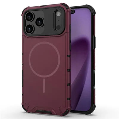 For iPhone 18 Pro Max / 17 Pro Max Case Compatible with MagSafe Corrugated Texture Heat Dissipation TPU + PC Phone Back Cover - Purple