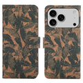 For iPhone 18 Pro Max / 17 Pro Max Leather Wallet Case Bohemian-style TPU PU Phone Cover with Stand - Autumn Leaves