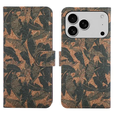 For iPhone 18 Pro Max / 17 Pro Max Leather Wallet Case Bohemian-style TPU PU Phone Cover with Stand - Autumn Leaves