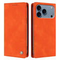 012 Series For iPhone 18 Pro Max / 17 Pro Max Case RFID Blocking Wallet Stand Leather Flip Phone Cover - Orange
