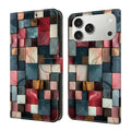 For iPhone 18 Pro Max / 17 Pro Max Wallet Case Foldable Stand Pattern Printing Leather Flip Phone Cover - Colorful Brick Pattern