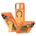For iPhone 18 Pro Max / 17 Pro Max Case Compatible with MagSafe Foldable Kickstand Shockproof TPU + PC Phone Back Cover - Orange