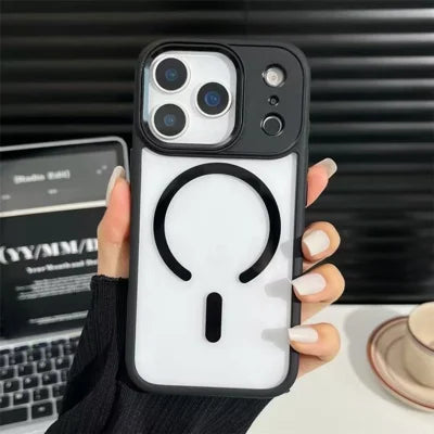 For iPhone 18 Pro Max / 17 Pro Max Magnetic Case TPU + PC Clear Protective Phone Cover Compatible with MagSafe - Black