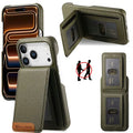For iPhone 18 Pro Max / 17 Pro Max Case RFID Blocking Card Holder Litchi Texture Leather Back Cover - Midnight Green