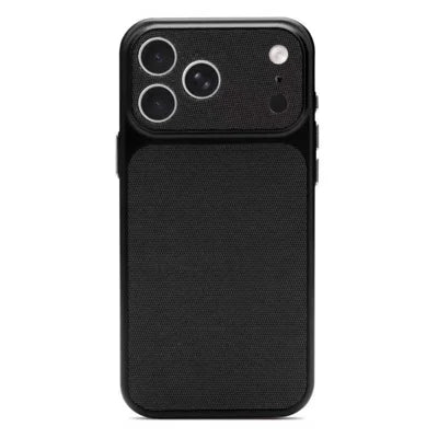 For iPhone 18 Pro Max / 17 Pro Max Magnetic Case Fabric Texture PC Anti-Scratch Phone Cover Compatible with MagSafe - Black