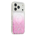 For iPhone 18 Pro Max / 17 Pro Max Magnetic Case Gradient Sparkle Epoxy TPU + Acrylic Phone Cover Compatible with MagSafe - Pink