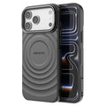 BIBERCAS For iPhone 18 Pro Max / 17 Pro Max Magnetic Case Kickstand Wave Textured TPU + PC Phone Cover Compatible with MagSafe - Black