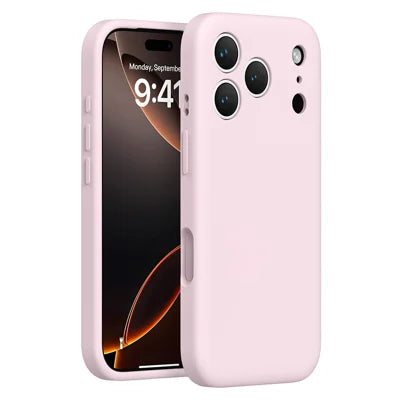 For iPhone 18 Pro Max / 17 Pro Max Liquid Silicone Case Ultra Thin Skin Touch Shockproof Protection Phone Cover - Cherry