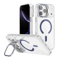 Bulk Purchasing For iPhone 18 Pro Max / 17 Pro Max Case Compatible with MagSafe Lens Frame Kickstand Clear PC Phone Cover - Sapphire