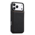 ESEBLE For iPhone 18 Pro Max / 17 Pro Max Phone Case with Card Holder Vintage Textured PC + PU Leather Back Cover - Black