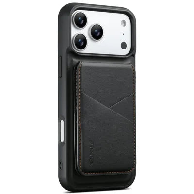 ESEBLE For iPhone 18 Pro Max / 17 Pro Max Magnetic Case RFID Blocking TPU+PU Leather Phone Cover with Detachable Card Holder - Black