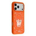 MUTURAL For iPhone 18 Pro Max / 17 Pro Max Magnetic Case THE CAT Pattern PC + TPU Phone Cover with Tempered Glass Panel Compatible with MagSafe - Orange