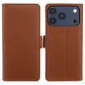 For iPhone 18 Pro Max / 17 Pro Max Leather Case Wallet Stand TPU + PU Skin-touch Cover - Brown