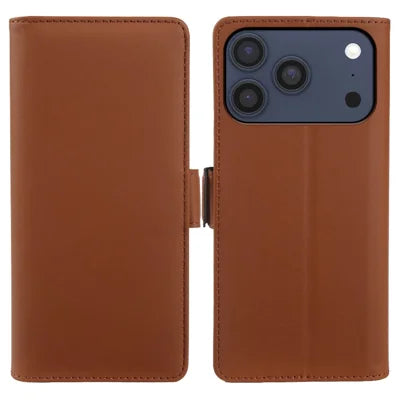 For iPhone 18 Pro Max / 17 Pro Max Leather Case Wallet Stand TPU + PU Skin-touch Cover - Brown