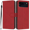 For iPhone 18 Pro Max / 17 Pro Max Wallet Case Litchi Texture Leather Flip Cover with Card Slots and Hand Strap - Red