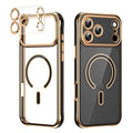 For iPhone 18 Pro Max / 17 Pro Max Magnetic Case Electroplated 2.0mm Acrylic TPU Phone Back Cover Compatible with MagSafe - Black