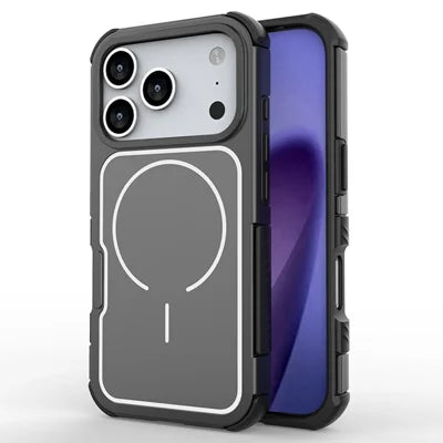 For iPhone 18 Pro Max / 17 Pro Max Magnetic Case Removable Backplate Shockproof PC TPU Cover - Black