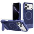 For iPhone 18 Pro Max / 17 Pro Max Case Hollow Heat Dissipation Back Cover Kickstand Compatible with MagSafe - Sapphire