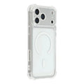 For iPhone 18 Pro Max / 17 Pro Max Magnetic Case Electroplated Buttons PC TPU Shockproof Clear Cover - Transparent