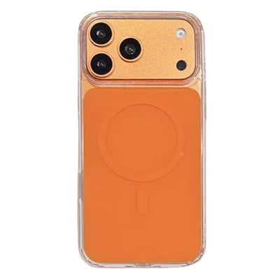 For iPhone 18 Pro Max / 17 Pro Max Magnetic Shockproof Phone Case TPU PC Protective Cover - Orange